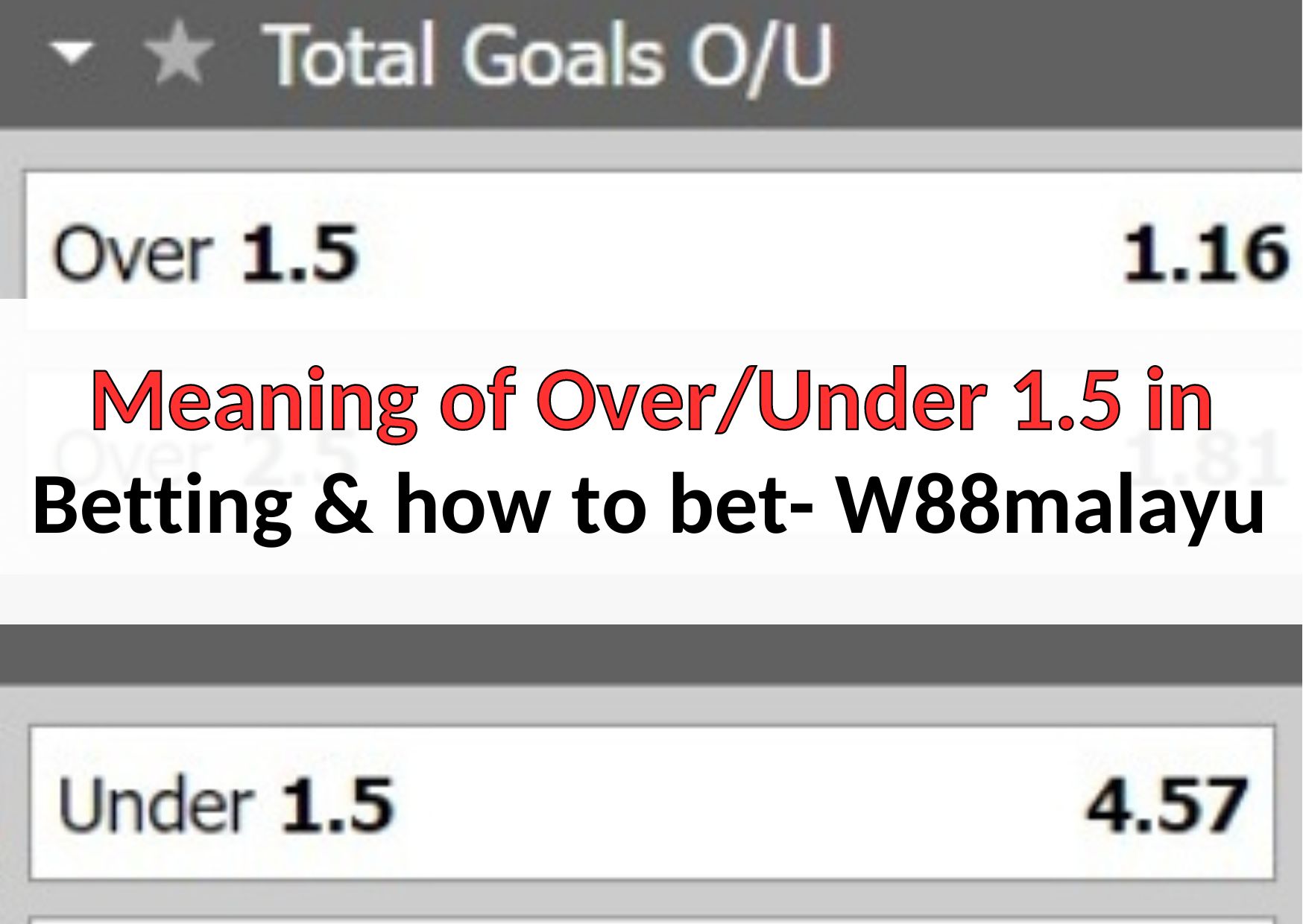 W88malayu meaning of over under 1.5 in betting