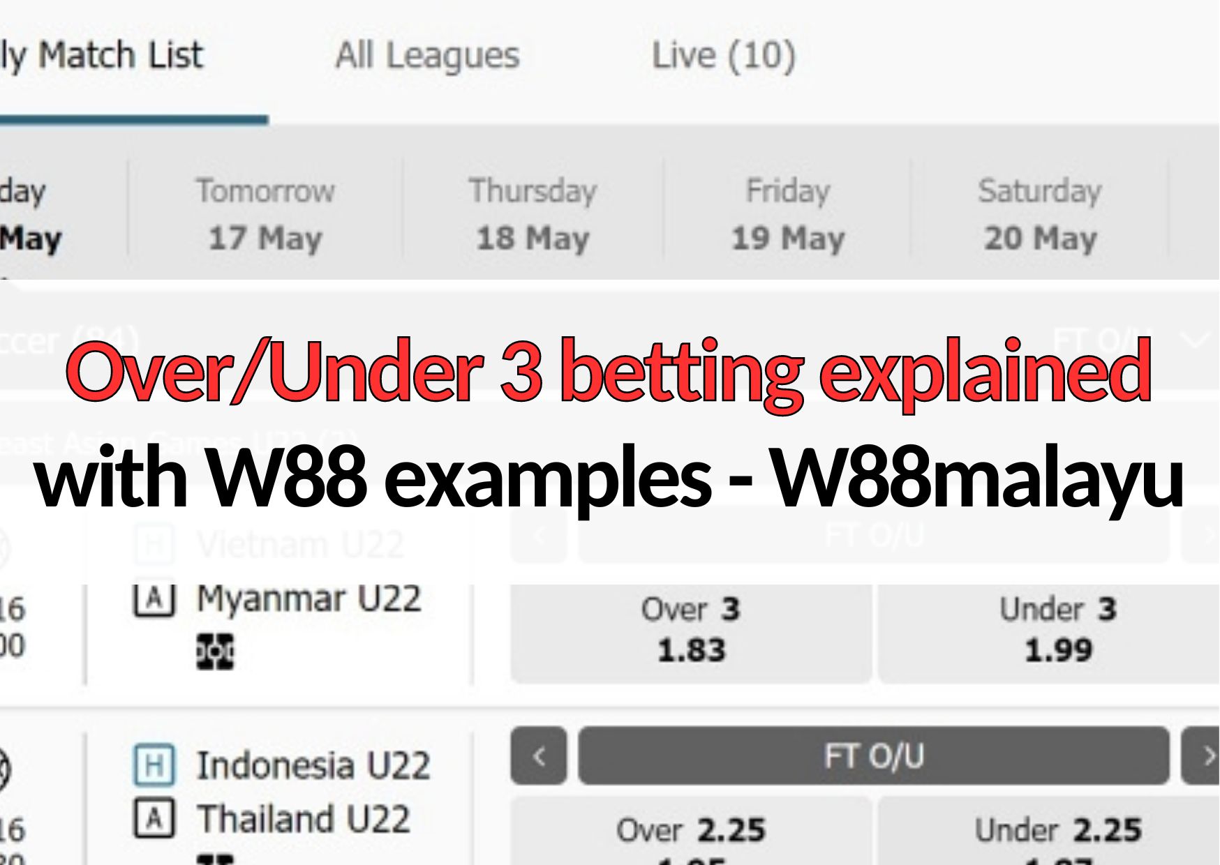 Over Under 3 betting explained